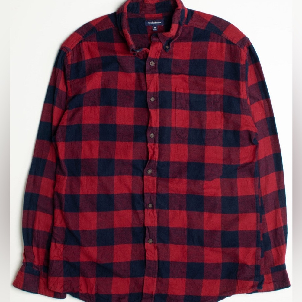 VINTAGE CROFT & BARROW RED FLANNEL SHIRT